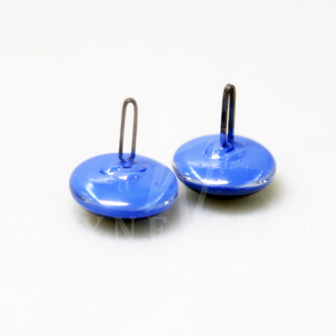 Enamel Cat Glass Eyes Medium Blue - Narrow Loop