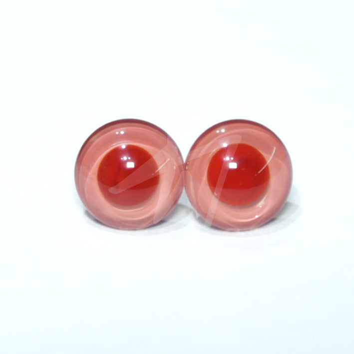 Enamel Glass Eyes Albino Red - Narrow Loop
