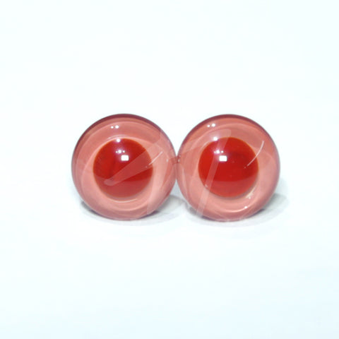 Enamel Glass Eyes Albino Red - Narrow Loop