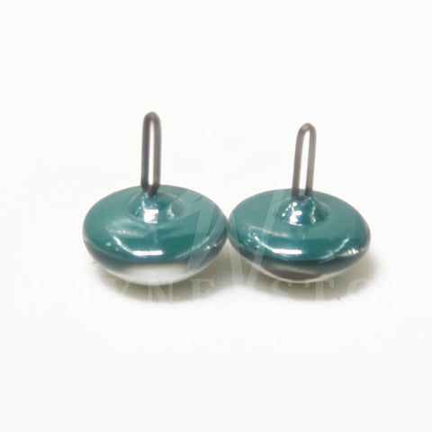 Enamel Glass Eyes Medium Turquoise - Narrow Loop