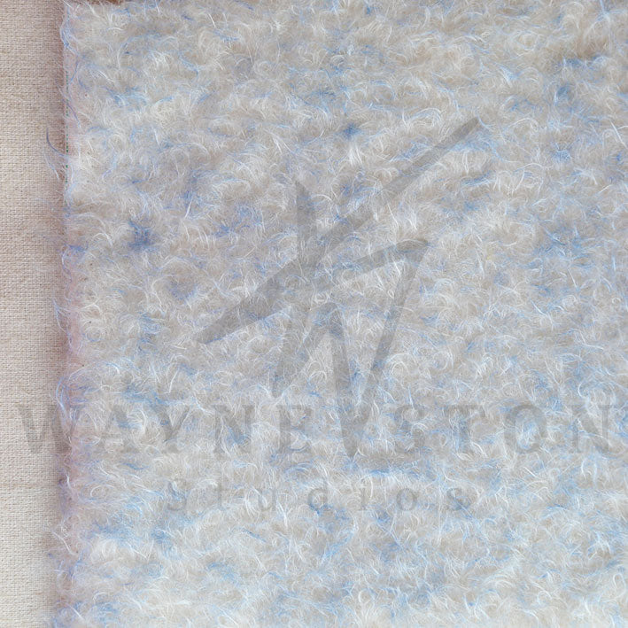 Mohair - Curly Medium Dense, White with Blue Tips, 23mm