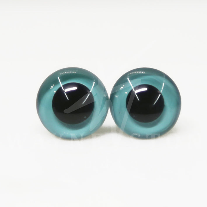Enamel Glass Eyes Medium Turquoise - Narrow Loop