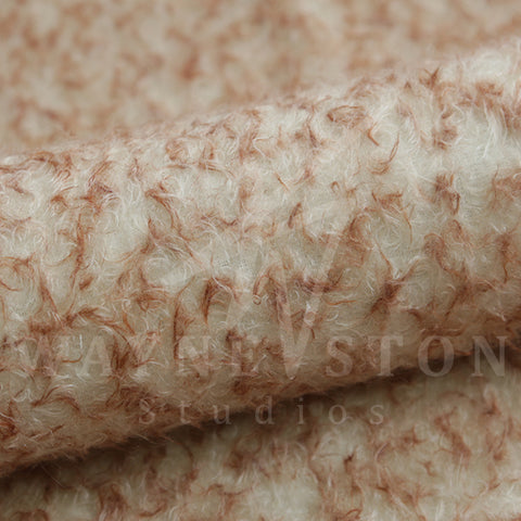 Mohair - Curly Medium Dense, White with Brown Tips, 23mm